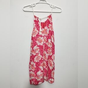Hollister Women's S Pink Floral Viscose Halter Neck Sleeveless Dress
